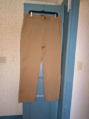 Banana Republic High Rise 16 Tan Authentic Chino Casual Flat Front wide leg